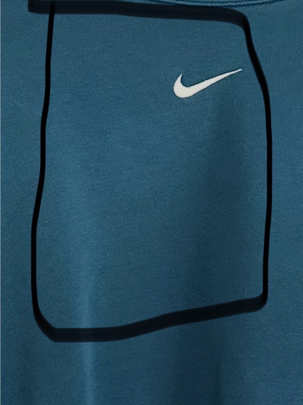 Nike Mini Swoosh Oversized Cropped Fleece Sweatshirt Blue XS - Picture 8 of 8